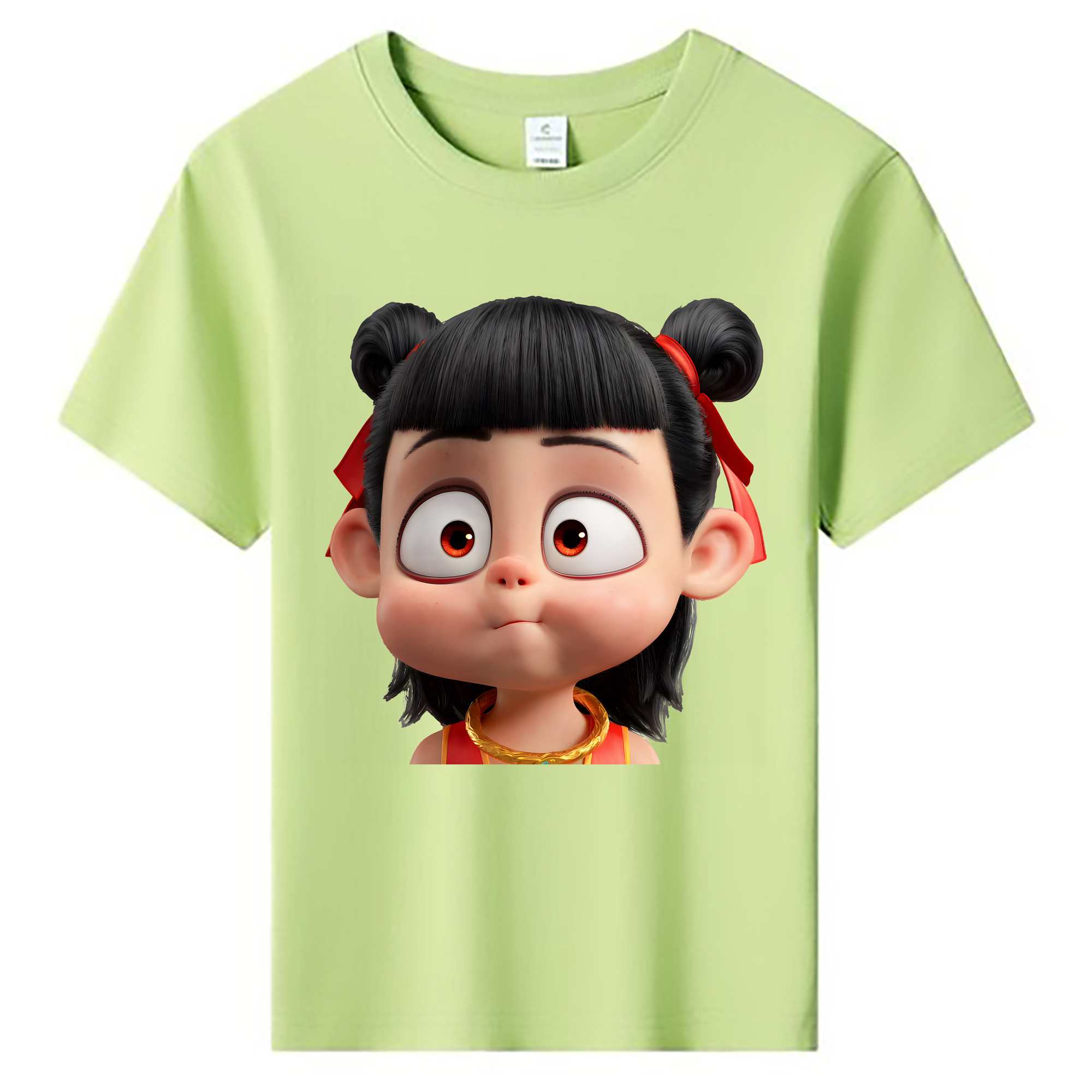 （画像用） Ne Zha 2 ナタ 魔童の大暴れ 綿100％キッズTシャツ（フロントプリント）